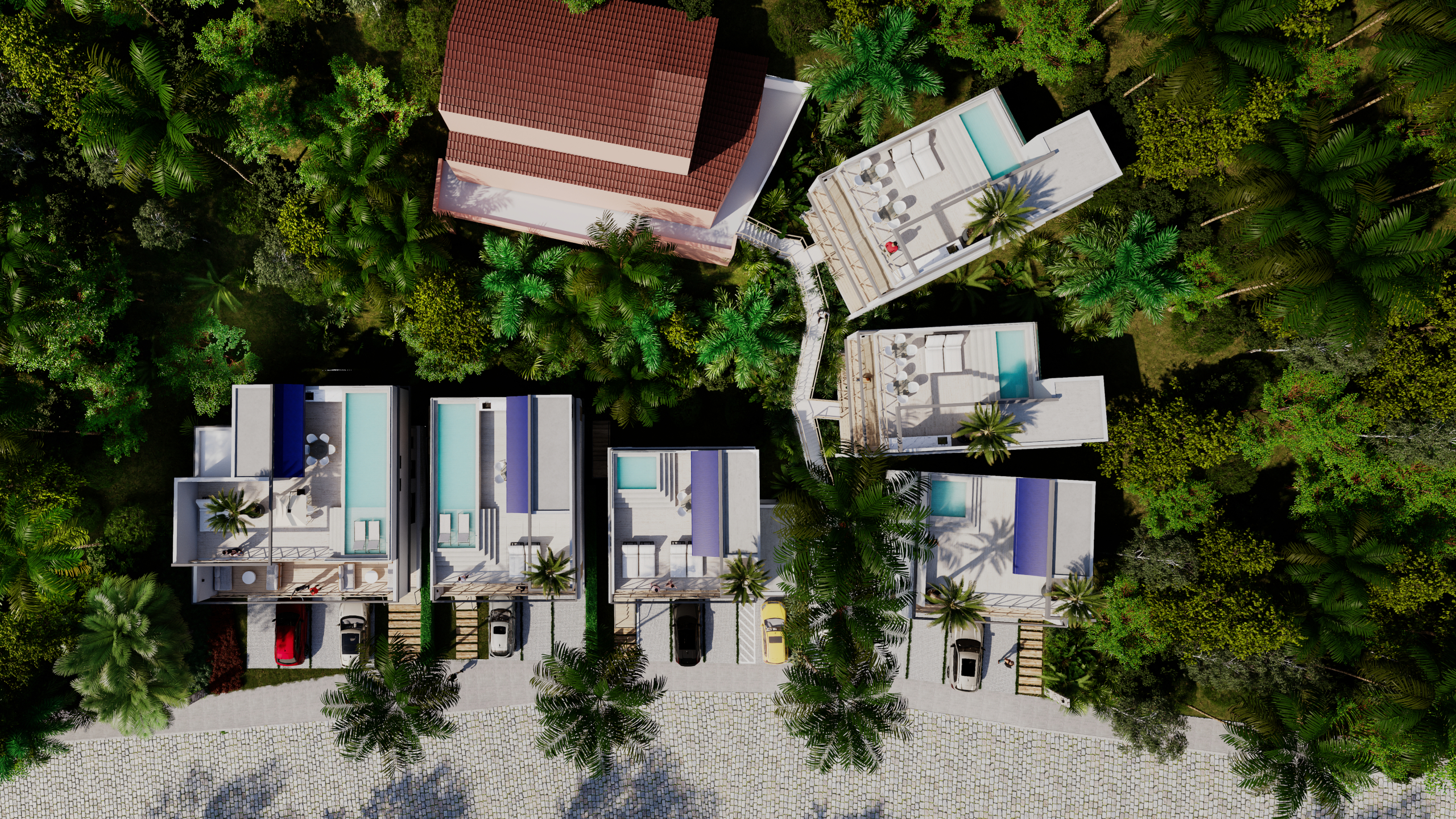 Implantação aérea do conjunto residencial